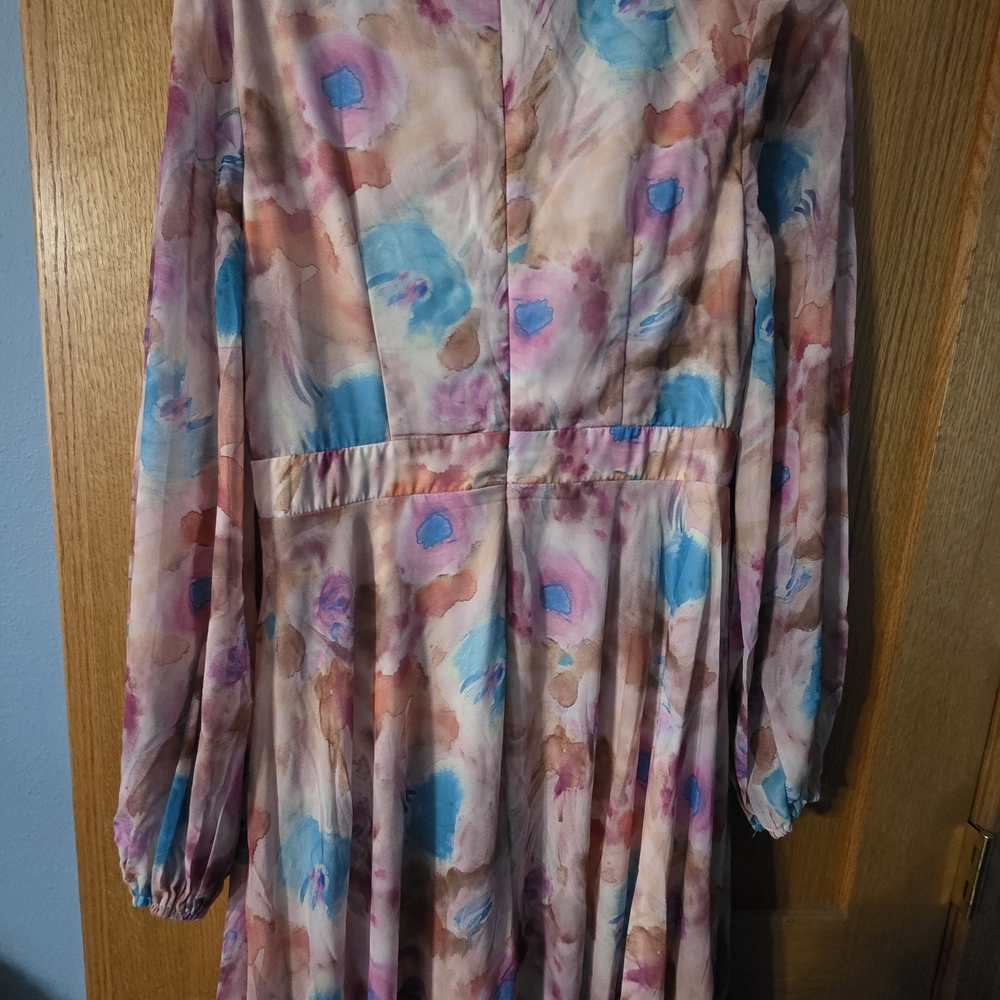 Chic Fariesty Floral Maxi Dress in Pastel Hues XL New Cottagecore - Picture 3 of 5